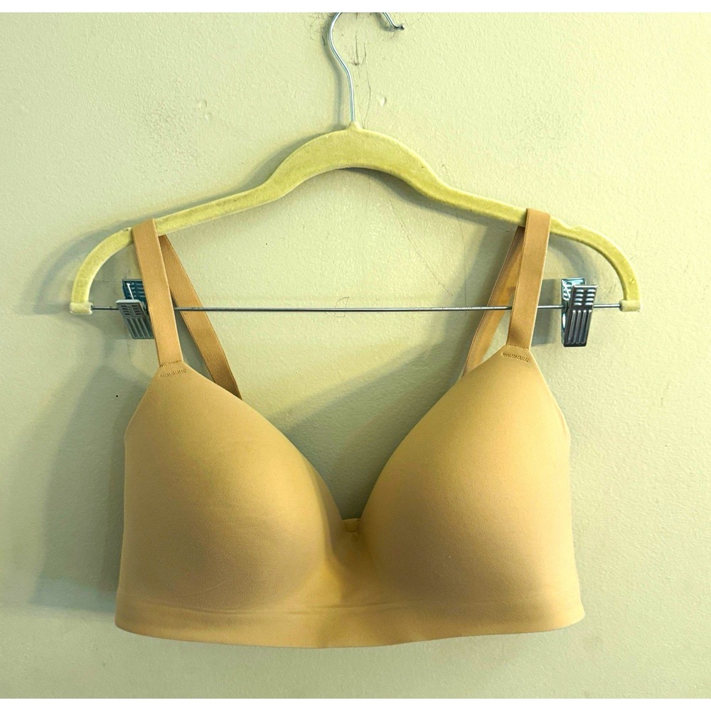 Soma Enbliss Wireless T-Shirt Bra Beige 40D Hook & Eye Back Closure 79984